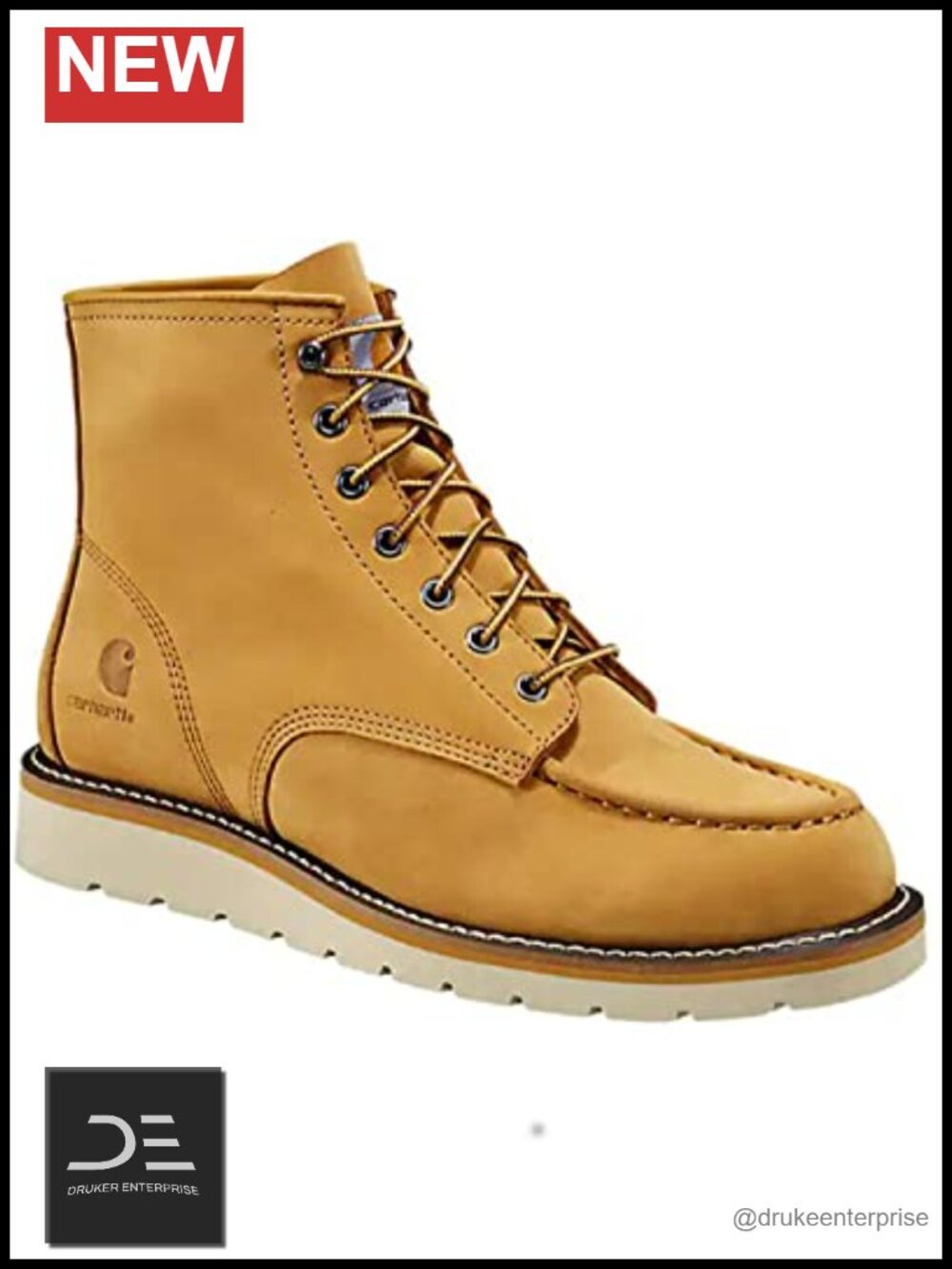 6-inch Moc Soft Toe Wedge Boots Wheat Nubuck Leather EH
